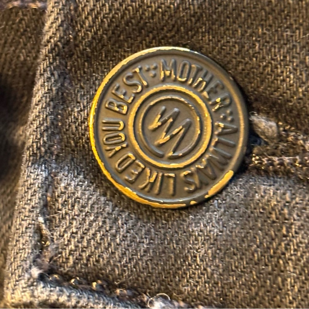 MOTHER Black Denim Jeans Insider Crop Step Fray in Not Guilty Size 30 - Picture 10 of 16